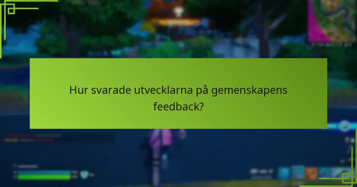 Hur svarade utvecklarna på gemenskapens feedback?