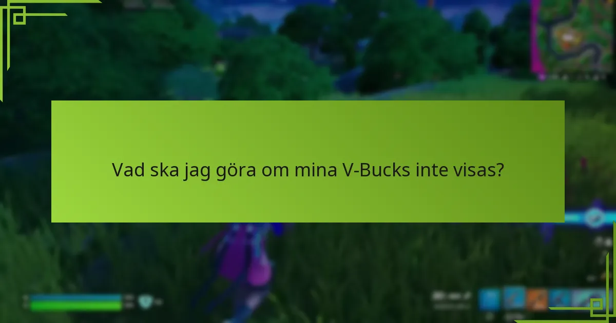 Vad ska jag göra om mina V-Bucks inte visas?